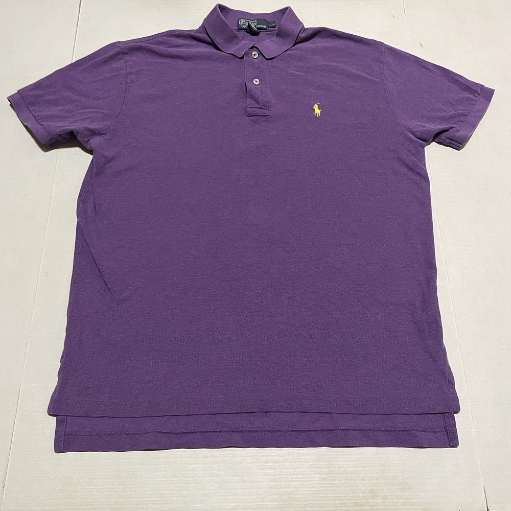 Polo Golf Ralph Lauren Mens Shirt Size Large Purple Performance Cotton‎ Golf